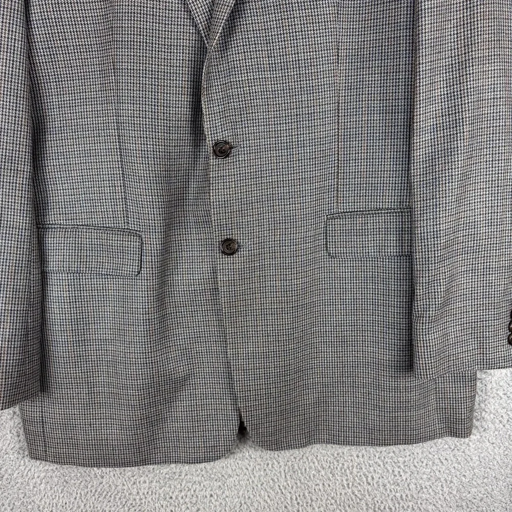 Lauren Ralph Lauren Blazer Mens 44L Houndstooth Silk‎ Wool Two Button Sport Coat